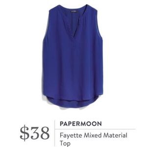 Blue Mixed Material Blouse